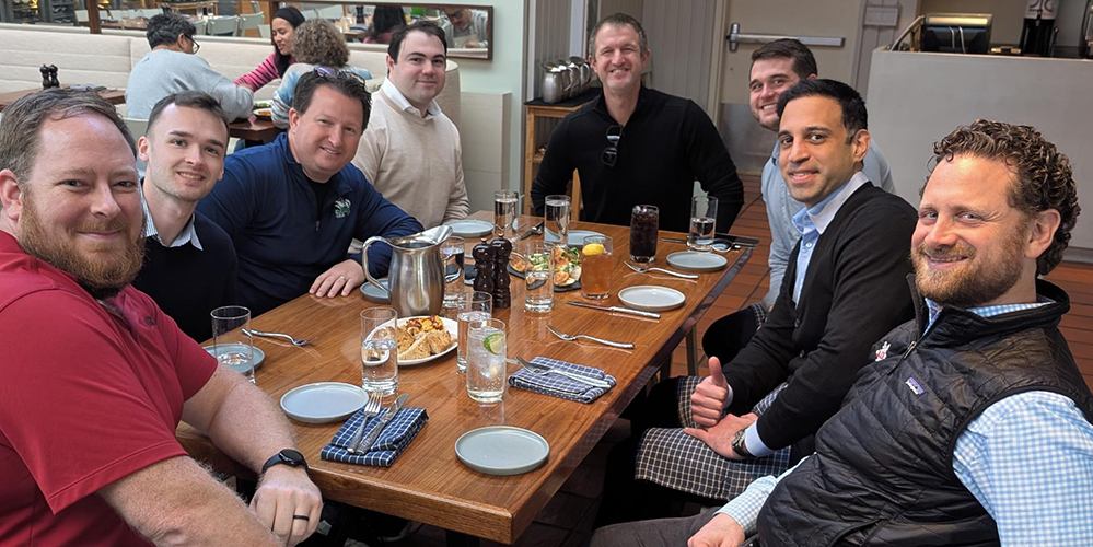 Team at a table